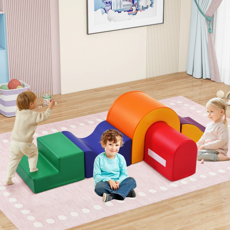Blocchi di costruzioni in Schiuma Morbida Colorata per Bambini – Gioco Creativo 5-in-1, Multicolore