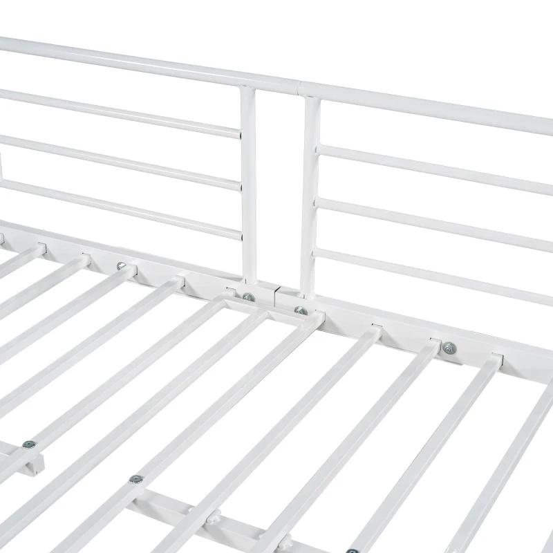 Letto a castello con scala e scivolo, senza materasso, 200x90 cm, Bianco