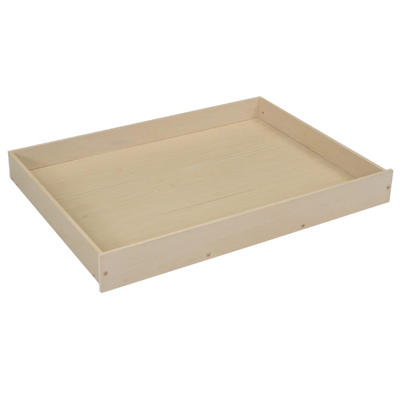 Lit pour enfant avec tiroirs et étagères, avec barrière et sommier à lattes, sans matelas, 90x200 cm+140x70 cm, Blanc