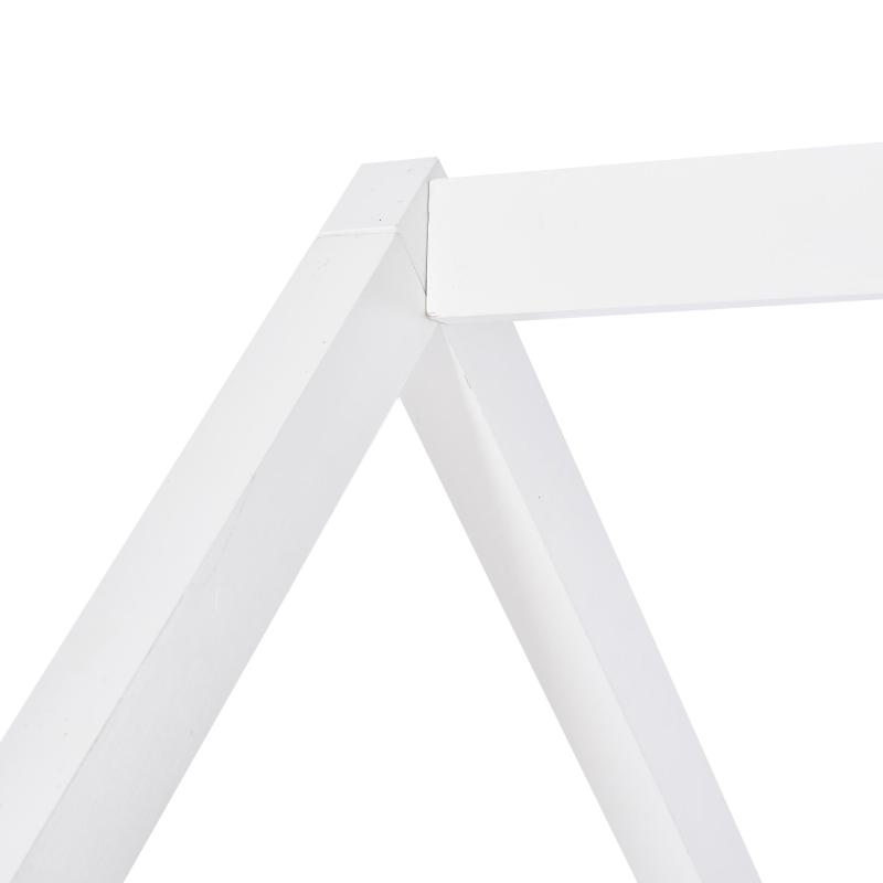 Lit maison avec fenêtres, 200×90 cm,sans matelas,  Blanc