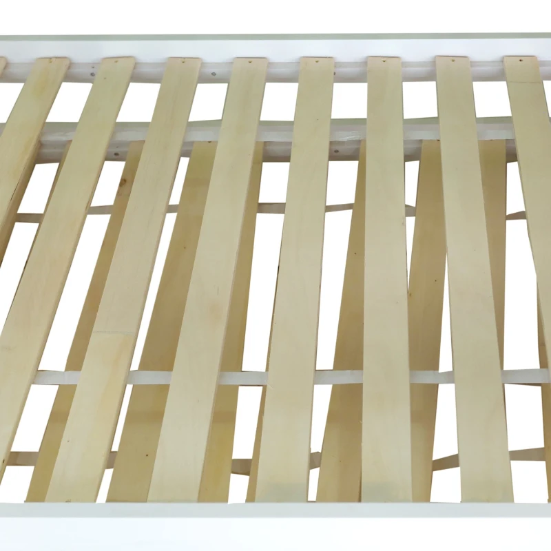 Letto a castello con tre posti letto e quattro cassetti, scala sicura, senza materasso, 90x200 cm & 90x190 cm, Bianco