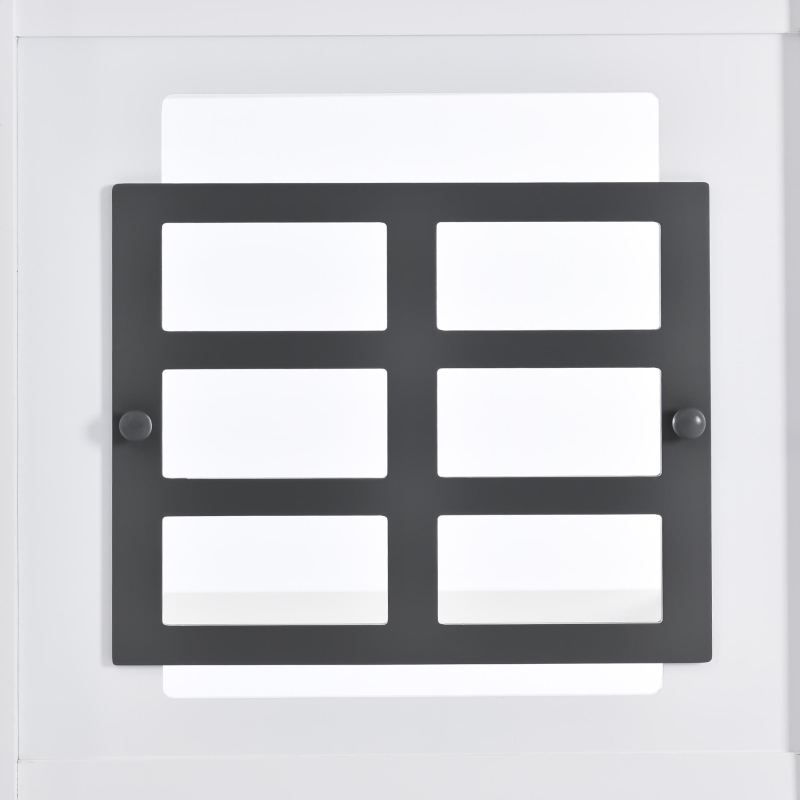 Letto a casetta con finestre, senza materasso，200×90 cm, Bianco