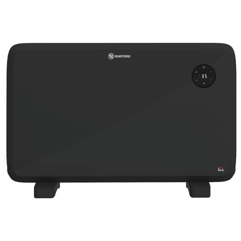 HOMCOM 1.2kW Freestand/On-Wall Electric Convector Heater, with Adjustable Thermostat - Black