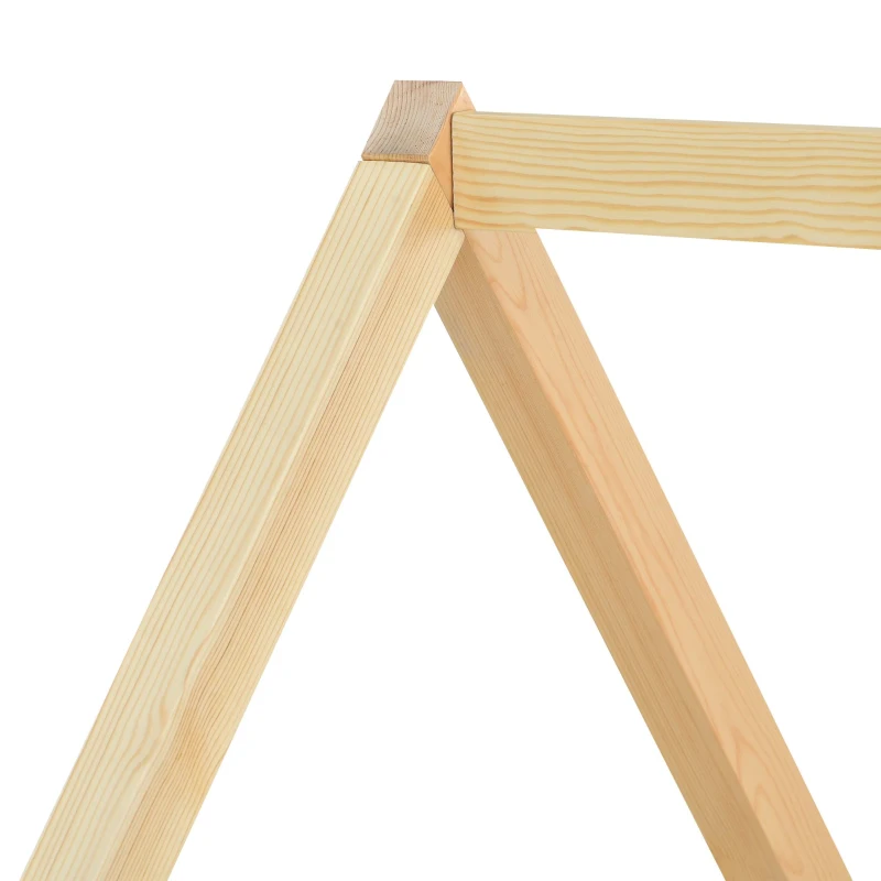 Letto a Casetta Con Letto Estraibile e Ruote, Letto Per Cameretta Senza Materasso, in Legno, 90x200&90x190 cm, Bianco