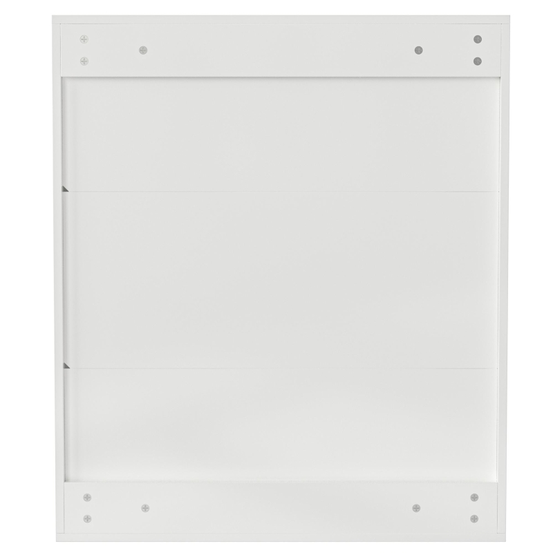 Credenza con anta in vetro e luce LED, Mobiletto per Cucina, Casa, Soggiorno, Bianco