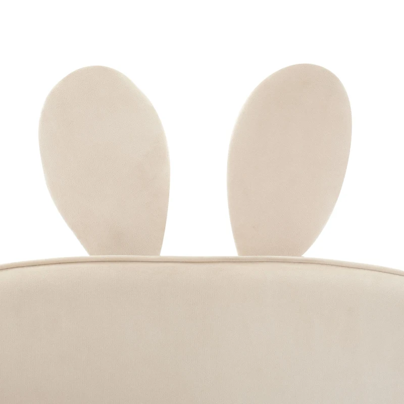 Tête de lit canapé en forme de lapin, lit pour enfant, 3 côtés inclus, sans matelas, 90x200 cm, Beige