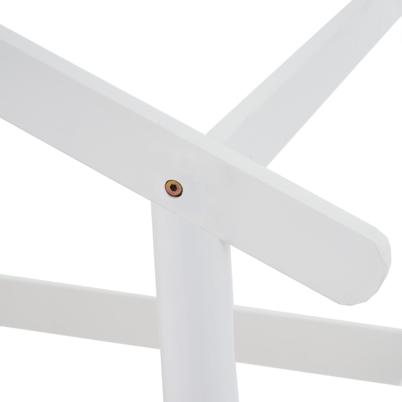 Lit maison en bois avec barrière et sommier à lattes,sans matelas, 90x200 cm, Blanc