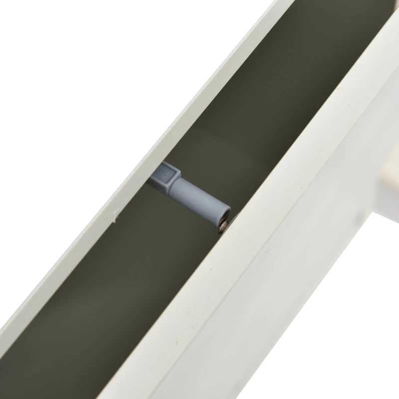 Lit superposé avec escalier, fenêtre et étagère, sans matelas, 90×200 cm, Blanc