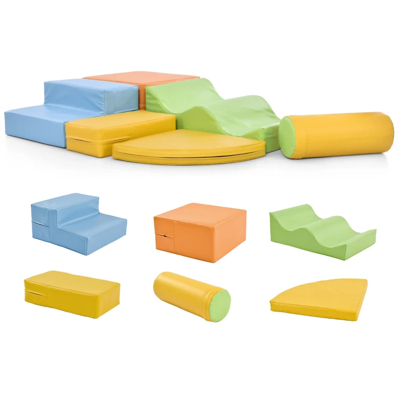 Set de 6 blocuri mari pentru joacă și cățărat, jucărie educativă pentru copii cu scară, Multicolor