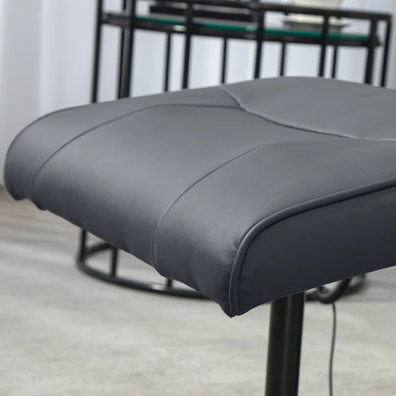 HOMCOM Massagesessel mit Fußhocker, Ergonomischer Stuhl mit 10 Vibrationspunkten, Kunstleder, 76 x 81 x 105 cm, Dunkelgrau(m-8)