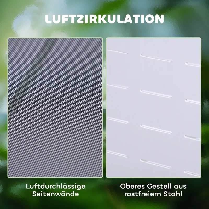 PawHut Aluminium Reptielenbox met Ventilatie - Wit+Zilver+Zwart - Ideaal voor Hagedissen, Slangen - 120 x 40 x 40 cm(m-6)