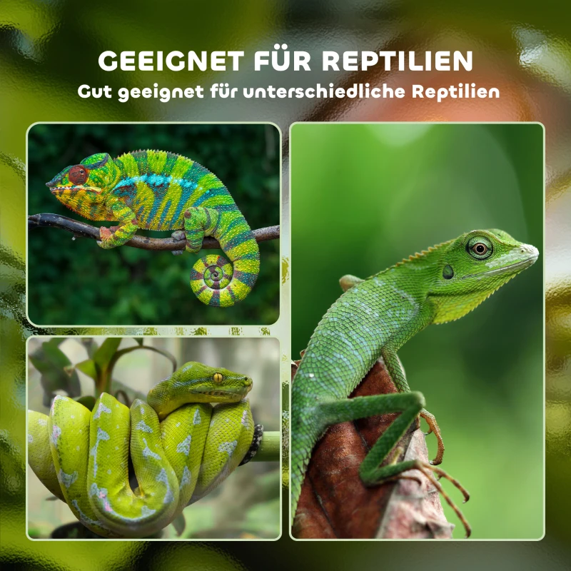 PawHut Aluminium Reptielenbox met Ventilatie - Wit+Zilver+Zwart - Ideaal voor Hagedissen, Slangen - 120 x 40 x 40 cm(m-7)