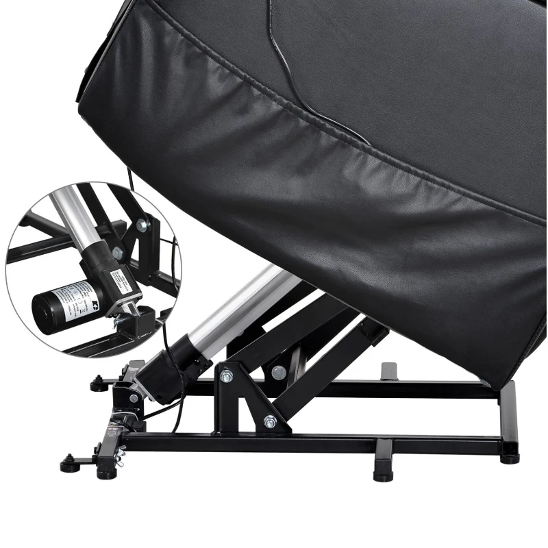 Remote Control Leather Recliner Chair Sofa with Side Pockets, Cup Holders, Electric Recliner Armchair for Elderly, 83L x 90W x 105H cm, Black