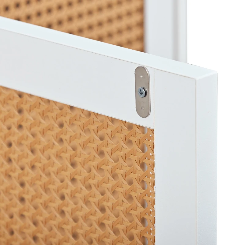 Kitchen Sideboard with 3 Doors and Metal Handles, Cupboard with Storage for Living Room and Office, 130L x 40W x 76H cm, White