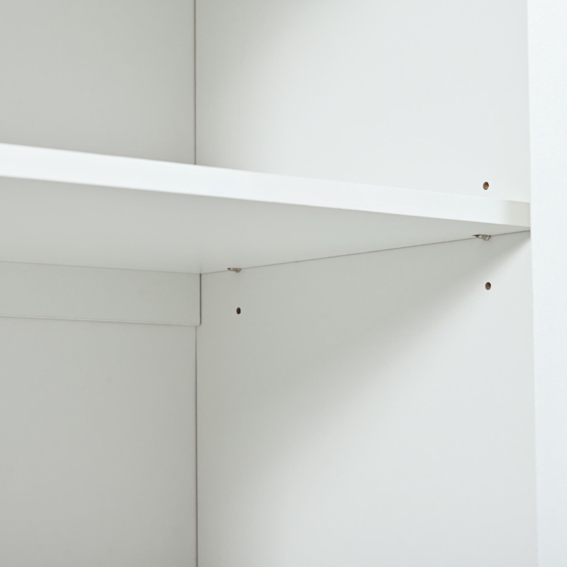 Kitchen Sideboard with 3 Doors and Metal Handles, Cupboard with Storage for Living Room and Office, 130L x 40W x 76H cm, White