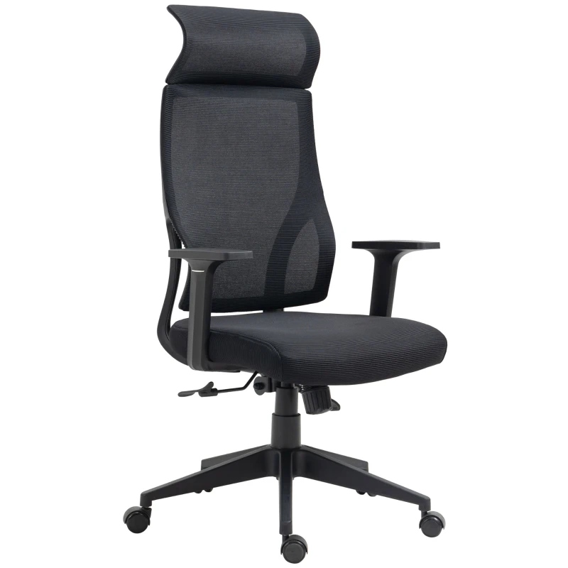 Vinsetto Mesh Office Chair Breathable Fabric Computer Home Executive w/ Wheels Black