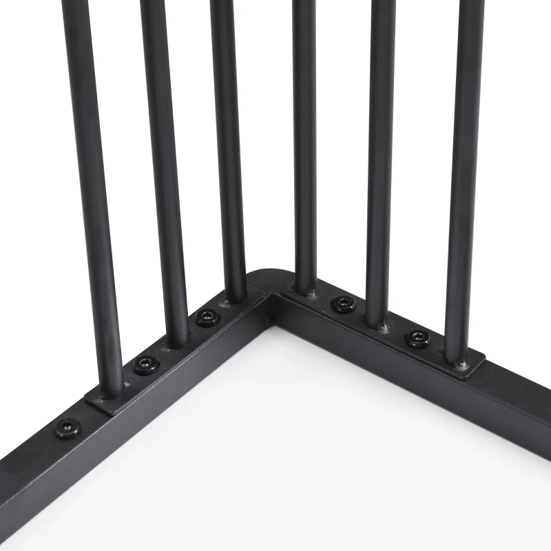 2 Piece High Gloss Coffee Table with Nesting Tables, Marble Side Table with Metal Frame, 60L x 60W x 45H cm, White+Black