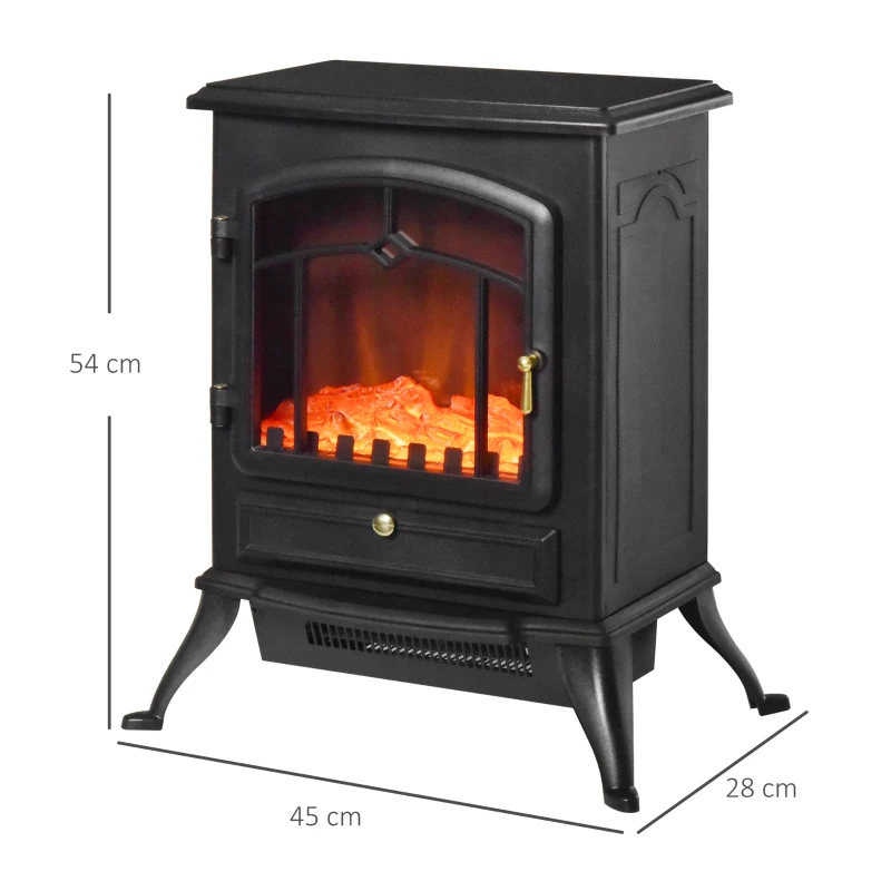 HOMCOM Elektrische kachel Elektrische haard haardkachel met 1800 W thermostaat(m-3)