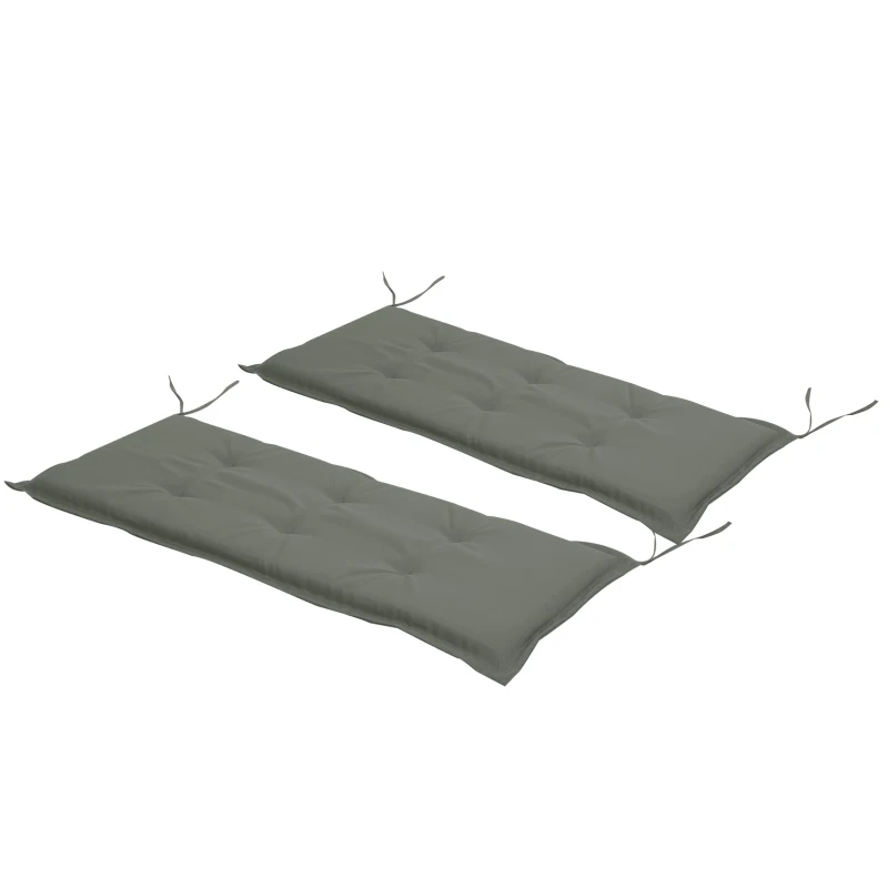 Outsunny Bankauflage, 2er Set, Bankkissen, Sitzkissen für Gartenbank, Polster Polyester Dunkelgrau 120 x B54 x D5 cm