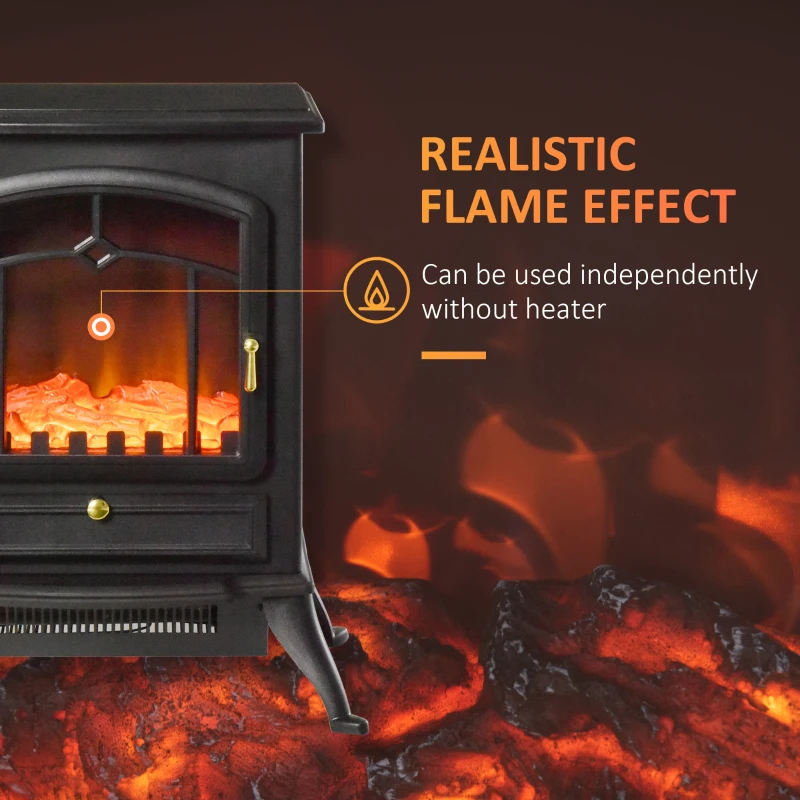 HOMCOM Elektrische kachel Elektrische haard haardkachel met 1800 W thermostaat(m-5)