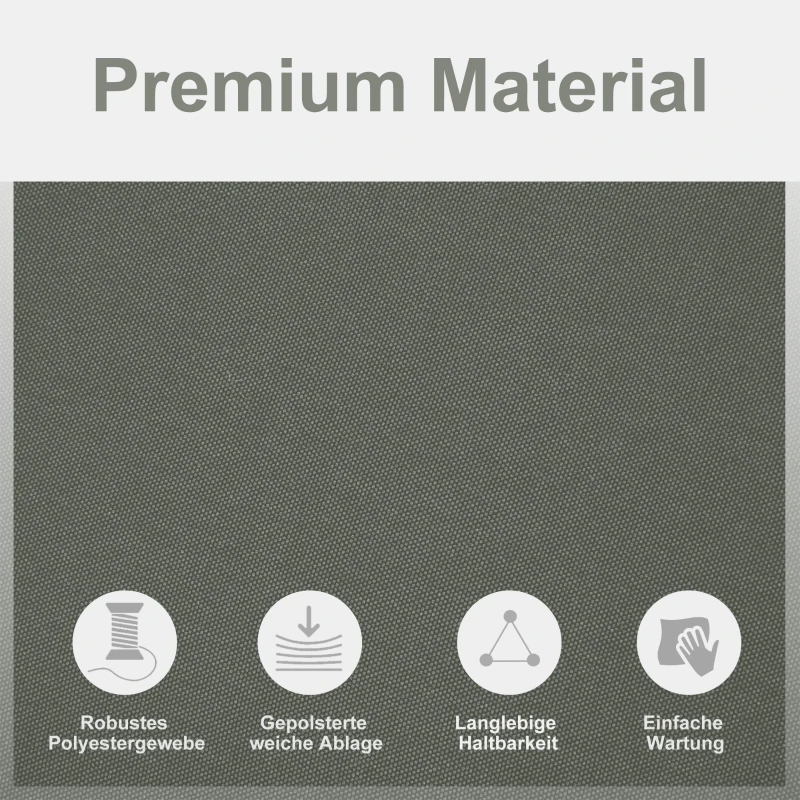 Outsunny Bankauflage, 2er Set, Bankkissen, Sitzkissen für Gartenbank, Polster Polyester Dunkelgrau 120 x B54 x D5 cm