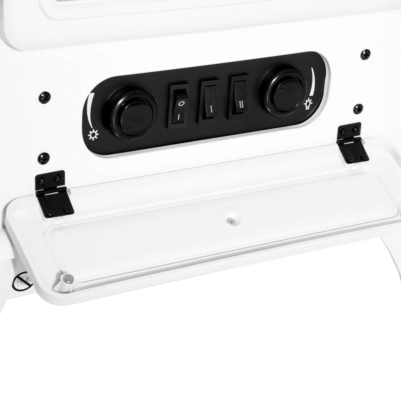 HOMCOM® Elektrische kachel haardkachel vlameffect metaal glas wit 42 L x 28 B x 55 H cm(m-9)