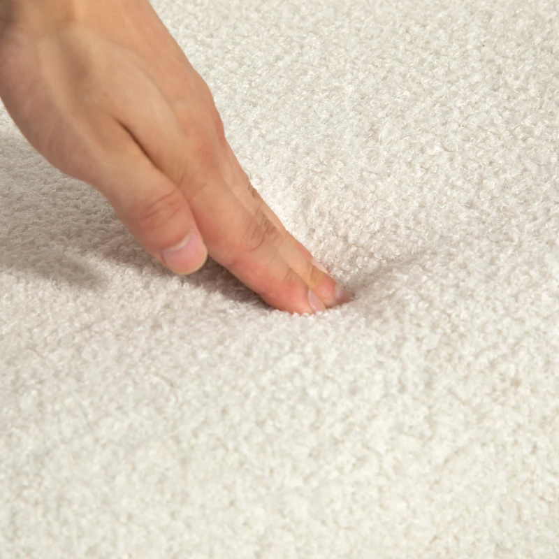 HOMCOM Schommelstoel met Fluweelachtige Bekleding, Ergonomische Rugleuning, Belastbaar tot 120 kg, 65B x 90T x 98H cm, Roomwit(m-9)