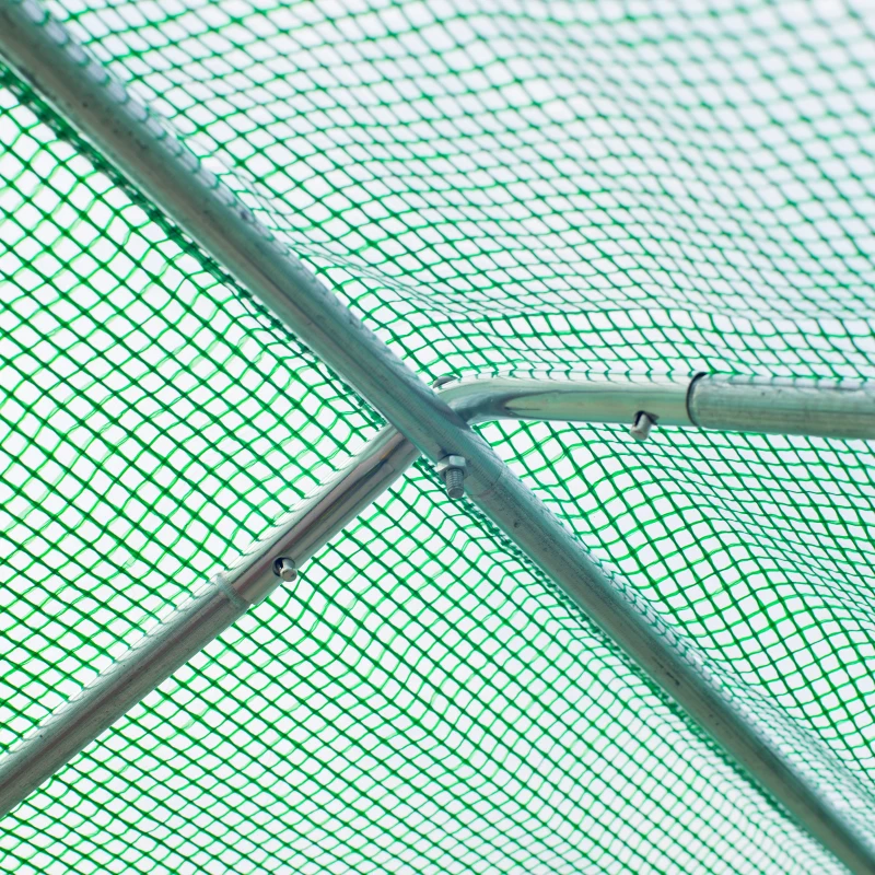 Outsunny Serra per Orto a Tunnel 4.5x3x2m con Tetto Spiovente in PE e Tubi d'Acciaio Verde Scuro
