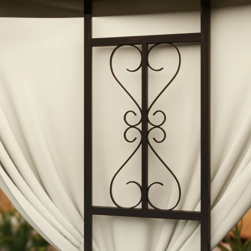 Outsunny Foisor de Gradina Rotund de 3(m), Gazebo Elegant