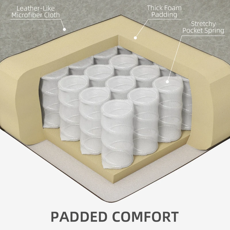 HOMCOM Fotel relaksacyjny z podnóżkiem i funkcją leżenia, w komplecie uchwyty na napoje, do 150 kg, Brązowy