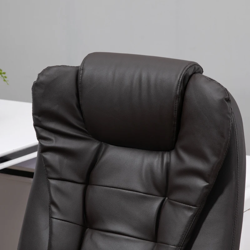HOMCOM bureaustoel kantoorstoel directiestoel gaming stoel massagestoel 6-punts vibrerende massage met warmtefunctie draaibaar (bruin)(m-9)