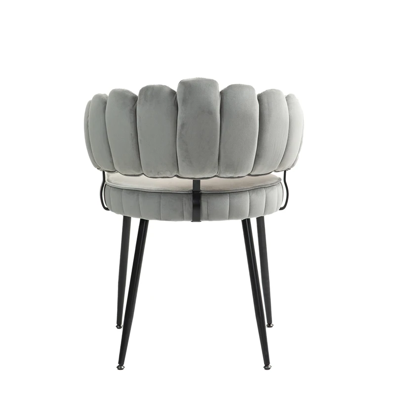 Set aus 2 Samt Esszimmerstuhl mit runder Rückenlehne, gehören für Esszimmer, Wohnzimmer en Büro,  Grau