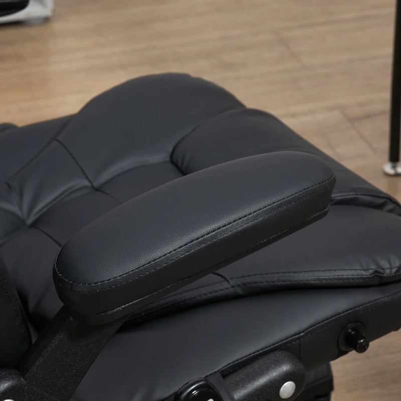 HOMCOM® directiestoel met massagefunctie bureaustoel kantoorstoel gaming stoel massagestoel met warmtefunctie vibratie op 6 punten draaibaar zwart(m-9)