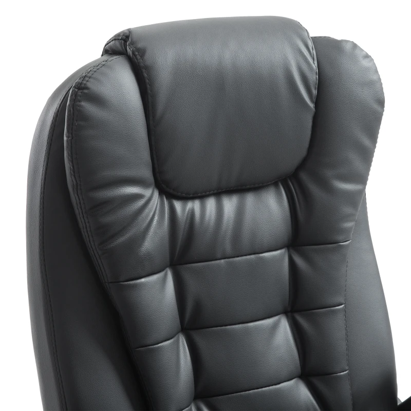 HOMCOM® directiestoel met massagefunctie bureaustoel kantoorstoel gaming stoel massagestoel met warmtefunctie vibratie op 6 punten draaibaar zwart(m-10)