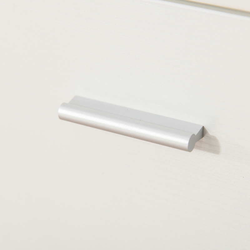 HOMCOM Scrivania Angolare con Cassettiera, Scrivania Ufficio Porta PC in Legno e Metallo, Bianco, 152x143.5x76cm