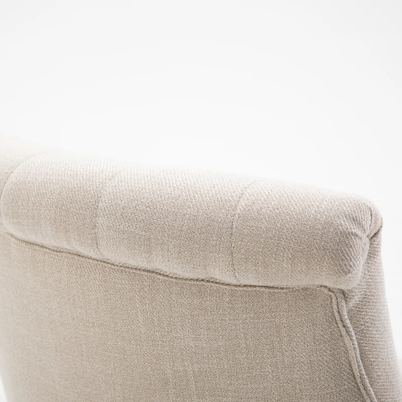 HOMCOM Zachte Gestoffeerde Fauteuil met Rugkussen, voor Lezen en Ontspannen, Stofbekleding in Linnenlook, 52,5 x 69 x 77 cm, Crème Wit