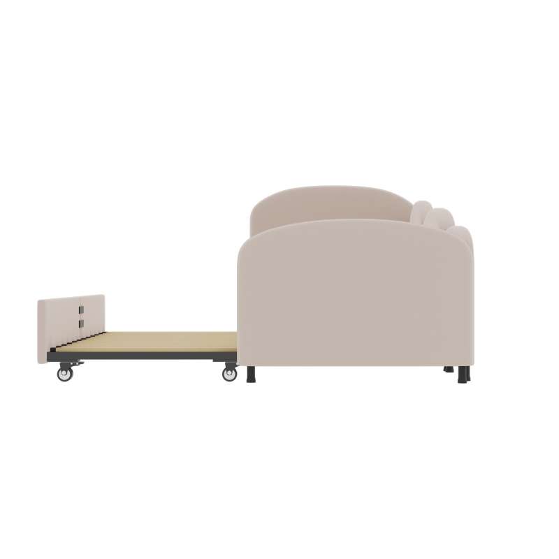 Sofa-Bett mit Schubladen für Kinderzimmer und Wohnzimmer, 90x200 cm, Rosa