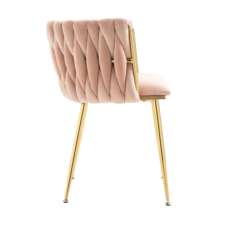 Set di 2 sedie da pranzo moderne in velluto, per soggiorno e camere da letto, Rosa