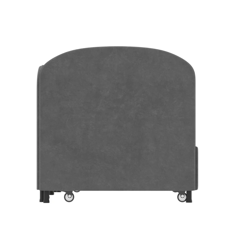 Divano Letto con cassetti, per camera da letto e soggiorno, 90x200 cm,senza materasso, Grigio Scuro