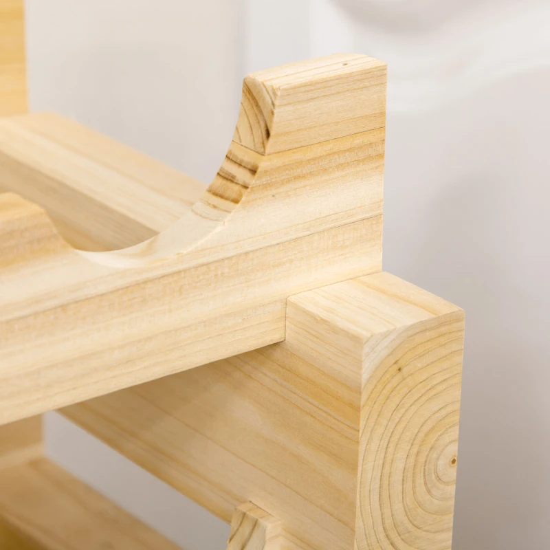 HOMCOM Raft pentru Sticle din Lemn de Brad cu 6 Rafturi pentru 72 de Sticle, 114x28x85 cm, Lemn Natural