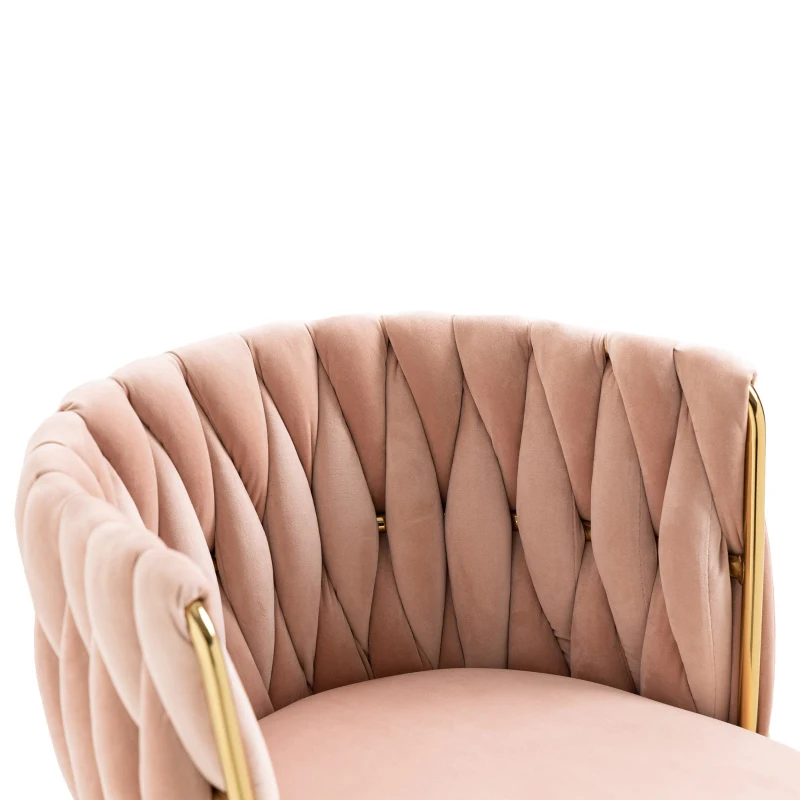 Set di 2 sedie da pranzo moderne in velluto, per soggiorno e camere da letto, Rosa