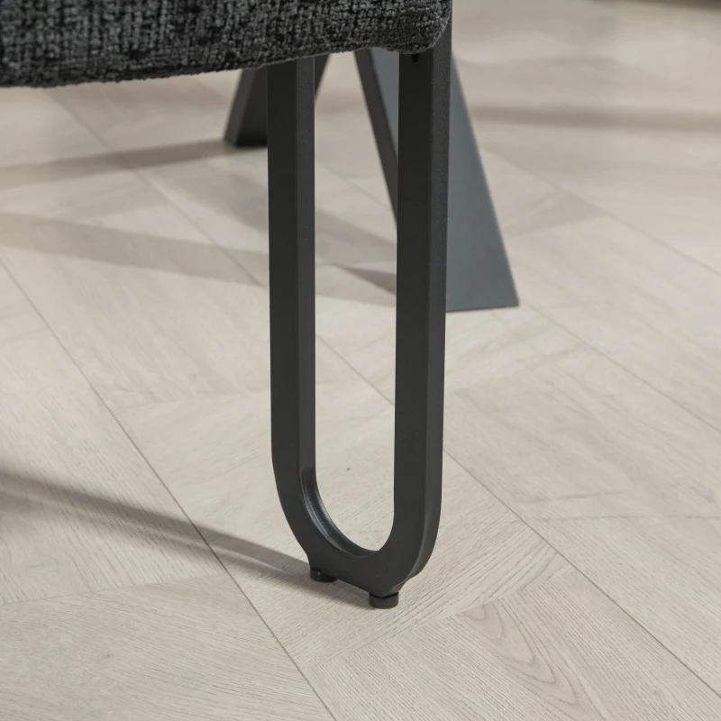 Set aus 2 Chenille Esszimmerstuhl mit runder Rückenlehne, modernes Design, Schwarz