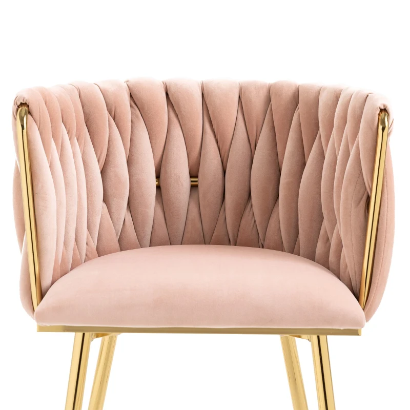 Set di 2 sedie da pranzo moderne in velluto, per soggiorno e camere da letto, Rosa