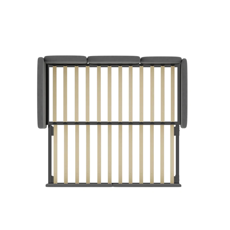 Divano Letto con cassetti, per camera da letto e soggiorno, 90x200 cm,senza materasso, Grigio Scuro