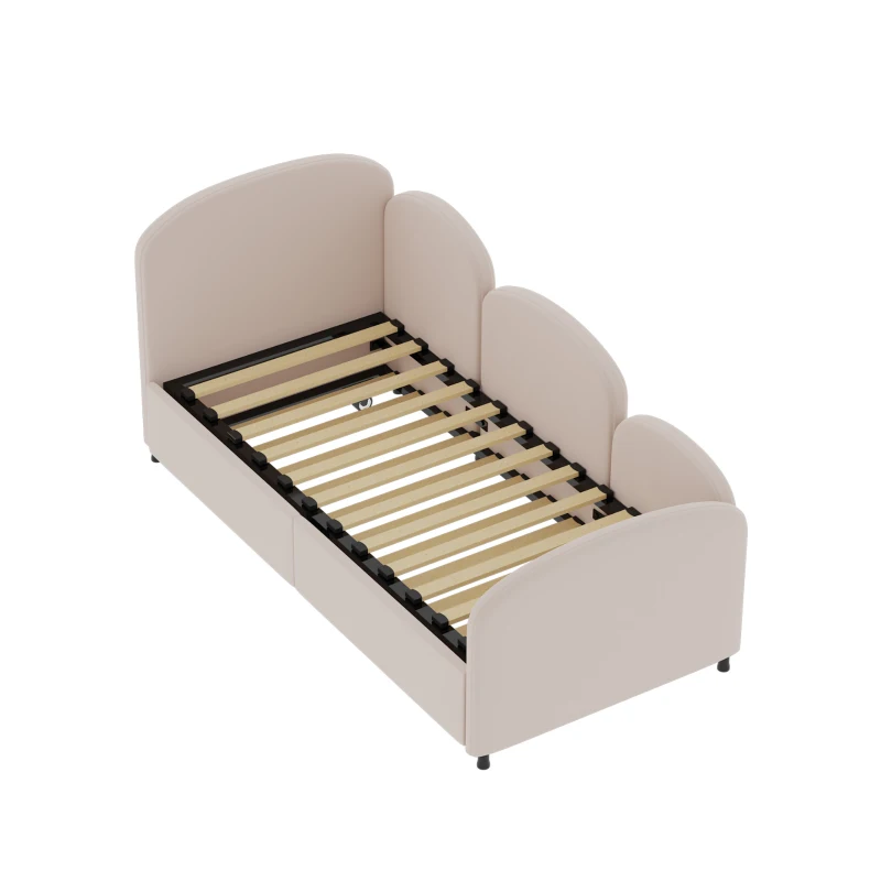 Sofa-Bett mit Schubladen für Kinderzimmer und Wohnzimmer, 90x200 cm, Rosa