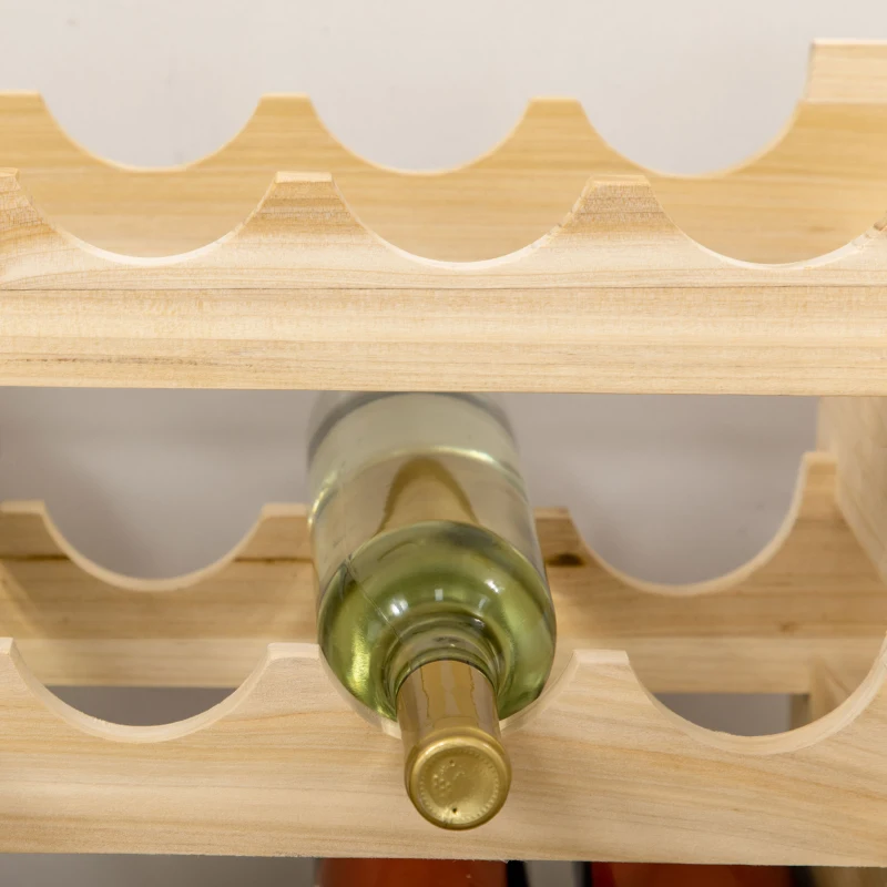 HOMCOM Raft pentru Sticle din Lemn de Brad cu 6 Rafturi pentru 72 de Sticle, 114x28x85 cm, Lemn Natural