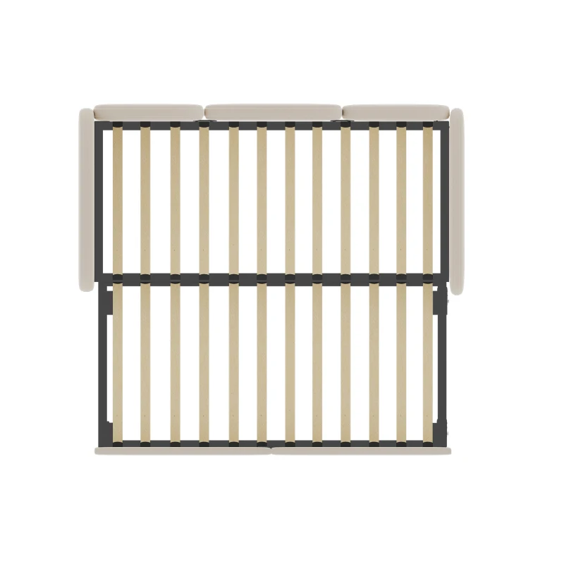 Divano Letto con cassetti, per camera da letto e soggiorno, 90x200 cm,senza materasso, Beige