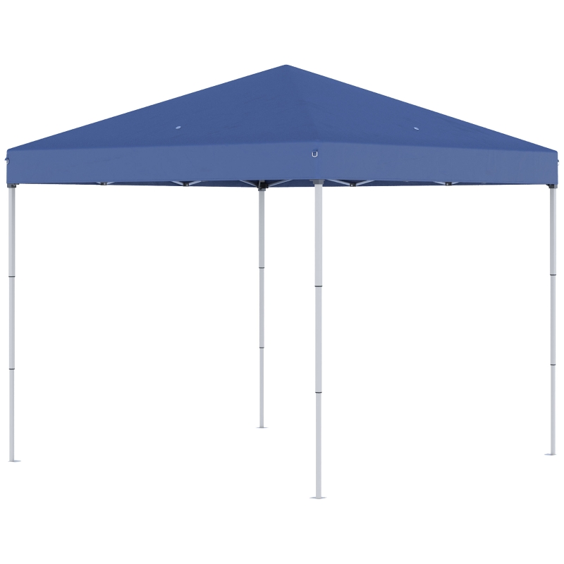 Outsunny Gazebo da Giardino Pieghevole con Corde e Picchetti Blu