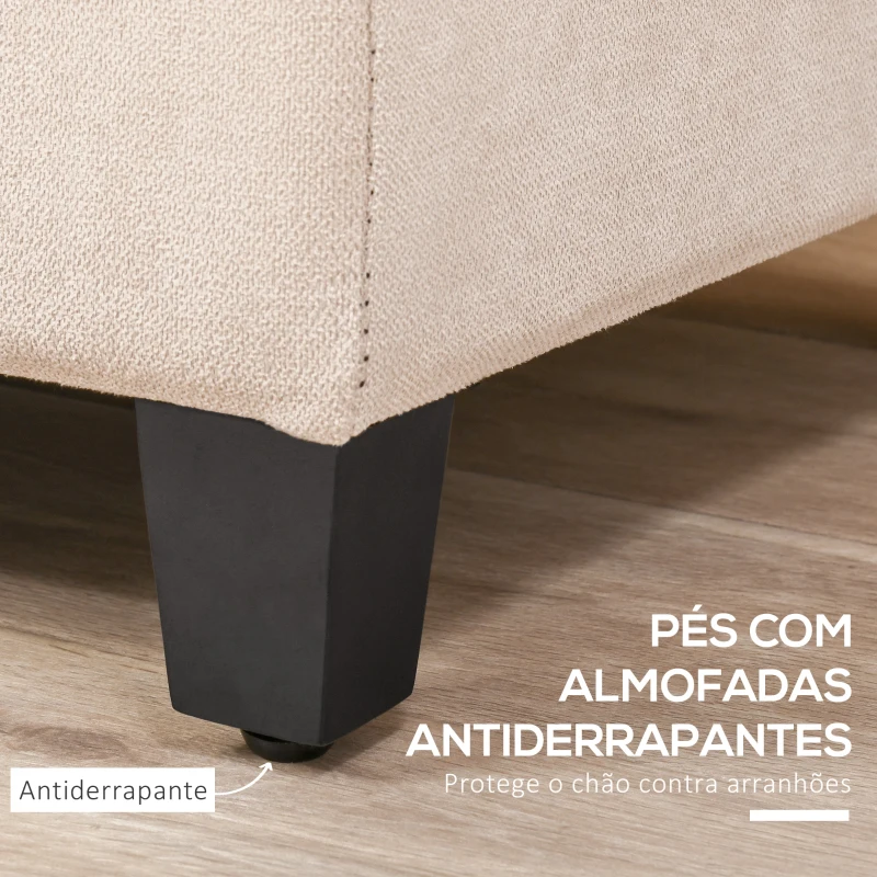 HOMCOM Banco de Armazenamento Acolchoado Banco Estofado em Linho Tampa com Abertura  125x49x41,5 cm Bege