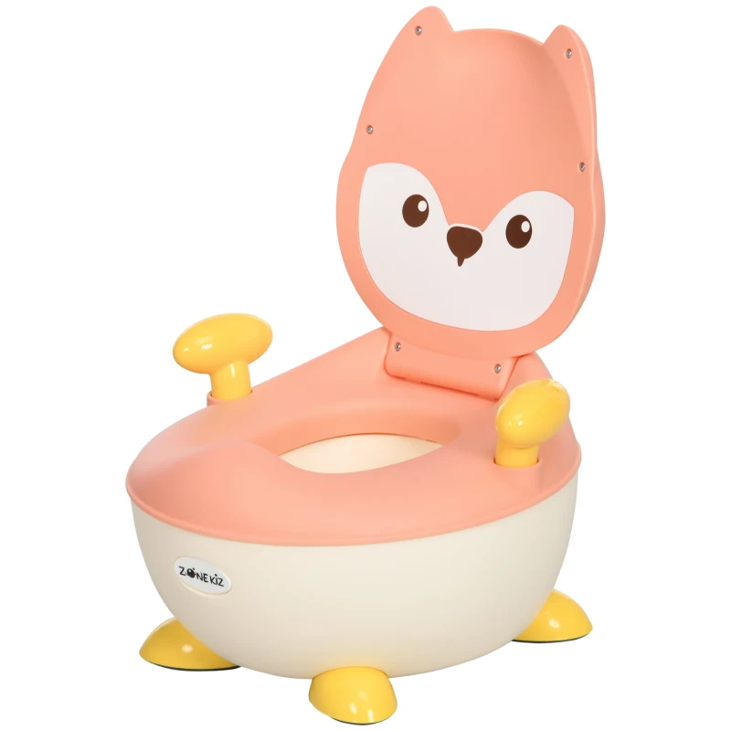 ZONEKIZ Bacio para Bebé de Aprendizagem Bacio para Criança de 6-36 Meses em Forma de Raposa 35,5x35x23 cm Rosa
